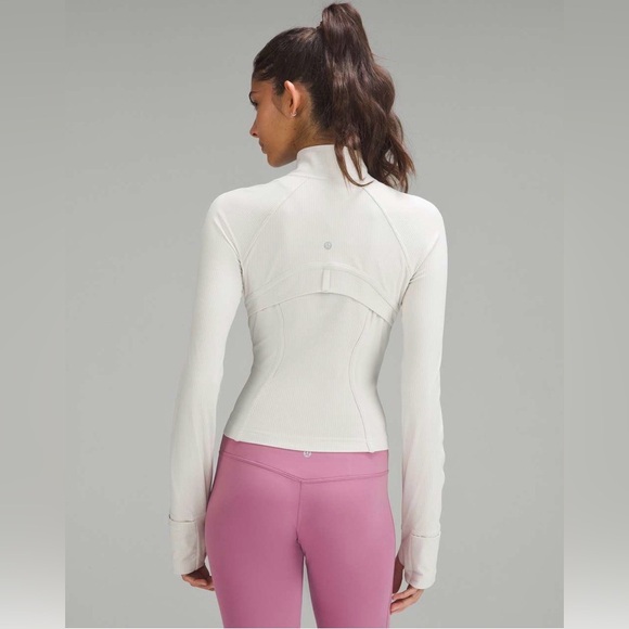 Lululemon Ribbed Nulu Define Cropped Bone Jacket Size 12 NWT - Picture 3 of 14